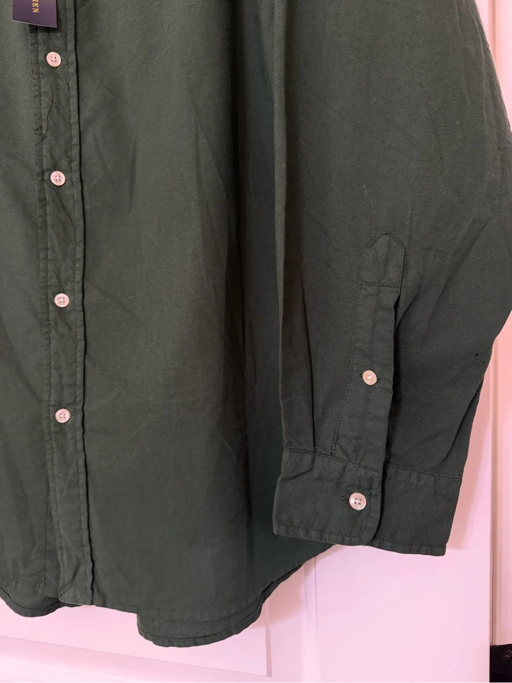 Polo Ralph Lauren Dark Green Button-Down Oxford Slim Fit Stretch Shirt 2XL NWT